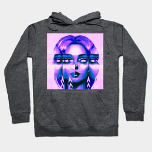 Psychic - Glitch Art Portrait Hoodie